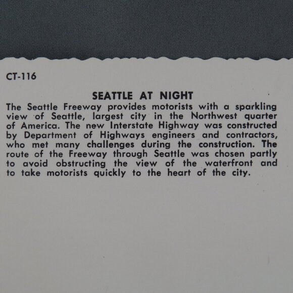 Share Vintage Postcard - Seattle At Night Skyline Photo - Smith Western - Picture 3 of 4